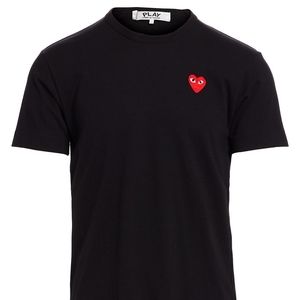 Commes de Garcons PLAY, black tee, red heart, M Medium